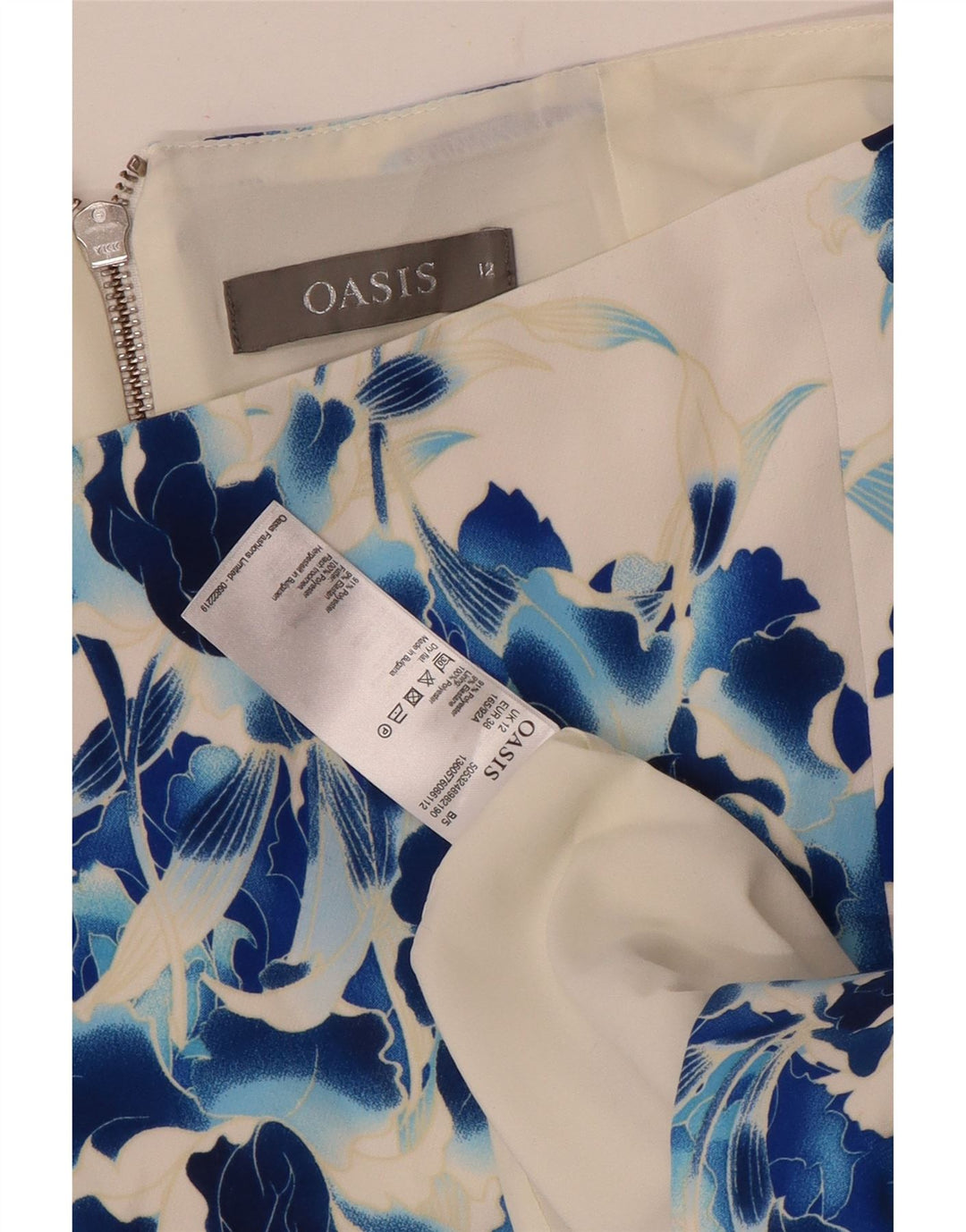 Oasis Womens Pencil Skirt UK 12 Medium W32  White Floral Polyester