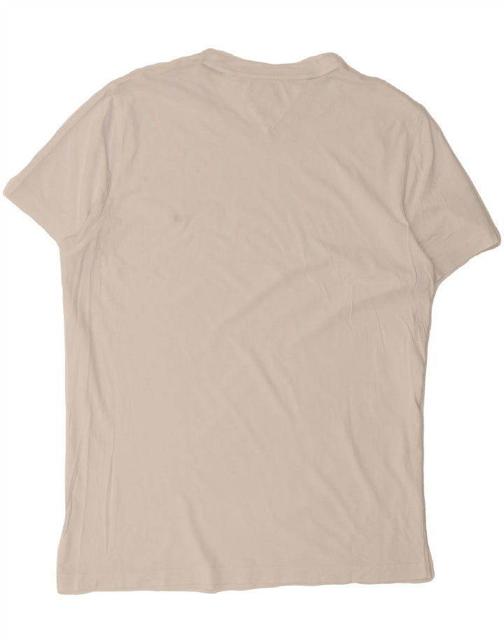 TOMMY HILFIGER Mens T-Shirt Top XL White Vintage Tommy Hilfiger and Second-Hand Tommy Hilfiger from Messina Hembry 