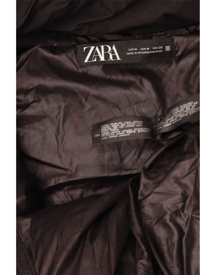 Zara Herren-Mantel mit Kapuze, übergroß, gepolstert, UK 14, Mittelschwarz, Polyester
