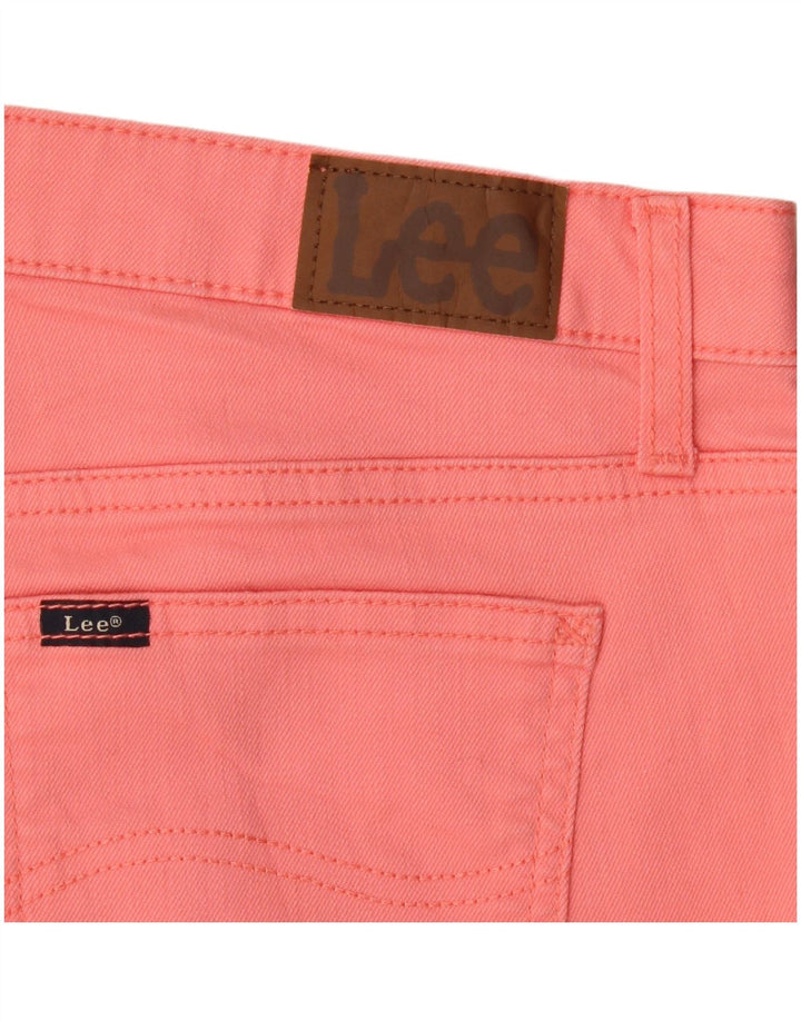 Lee Womens Mid Rise Regular Fit Denim Shorts W34 Large Pink