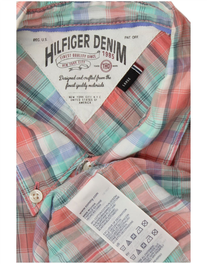 Tommy Hilfiger Mens Shirt Large Multicoloured Check Cotton