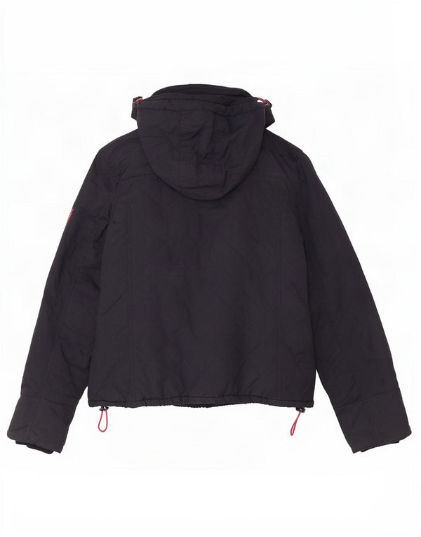 Superdry Damen Windcheater Steppjacke mit Kapuze UK 14 Large Marineblau