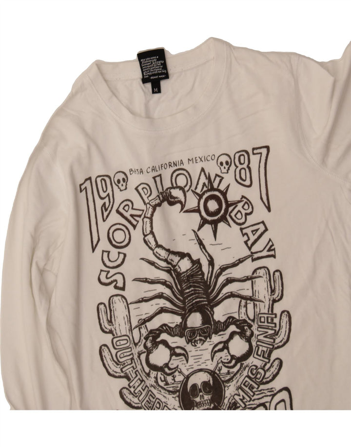 SCORPION BAY Boys Top Long Sleeve 10-11 Years Medium Off White Cotton Vintage Scorpion Bay and Second-Hand Scorpion Bay from Messina Hembry 