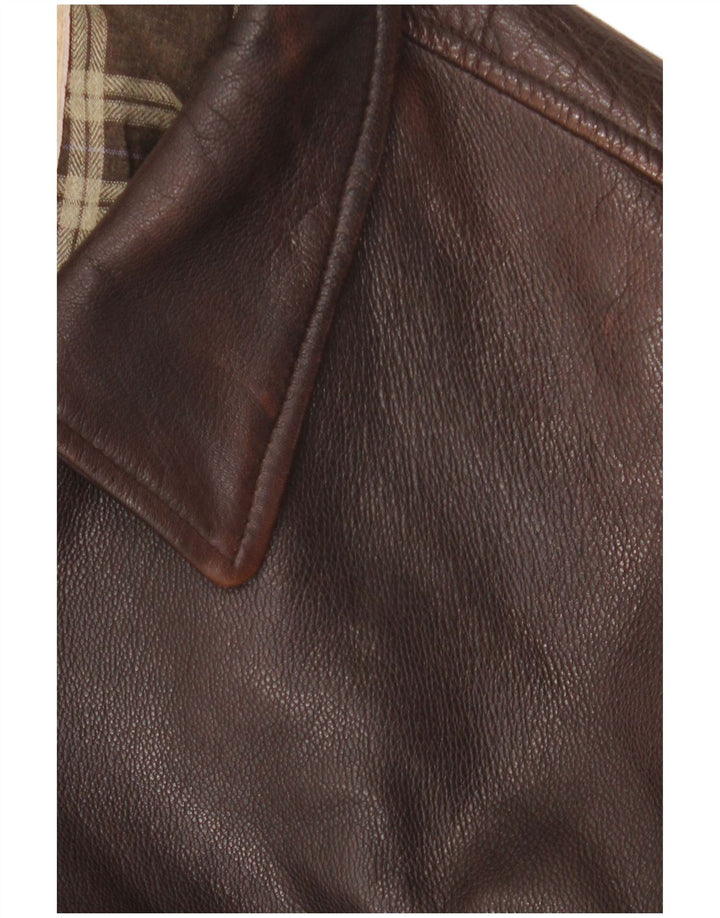 Harry&Moore Mens Leather Jacket IT 54 2XL Brown Leather