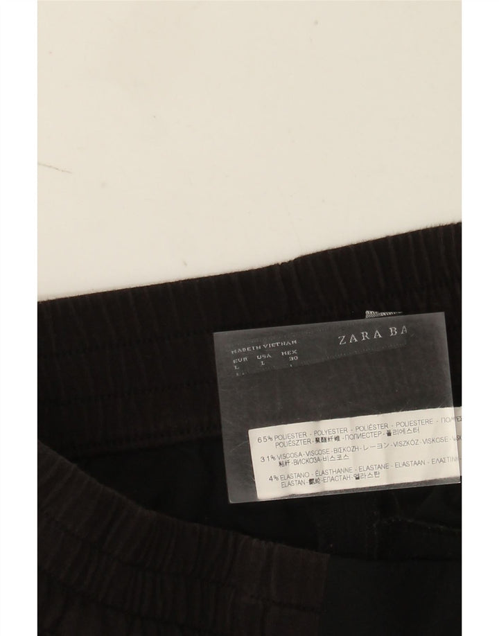 Zara Womens Casual Shorts Large W32 Black Polyester