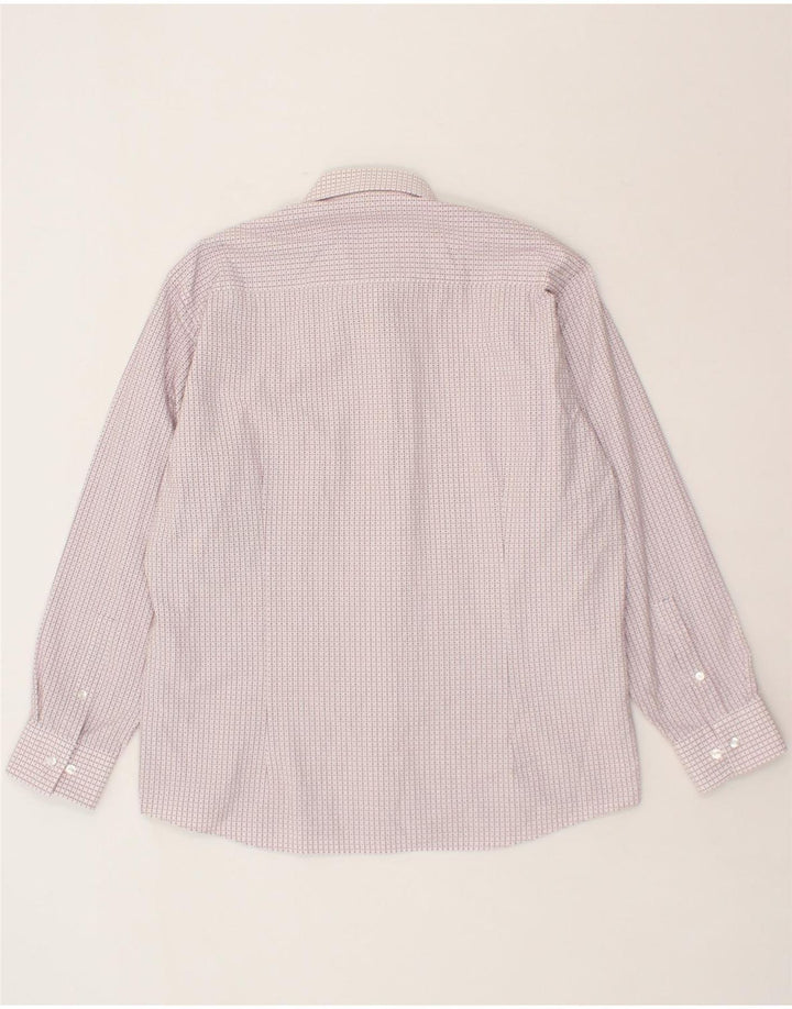 CALVIN KLEIN Mens Abstract Pattern Slim Fit Shirt Size 44 XL Pink Vintage Calvin Klein and Second-Hand Calvin Klein from Messina Hembry 