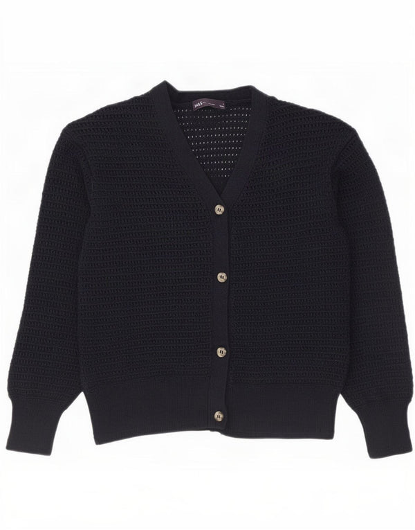 Marks & Spencer Dame Cardigan Sweater UK 10 Small Navy Blue Bomuld
