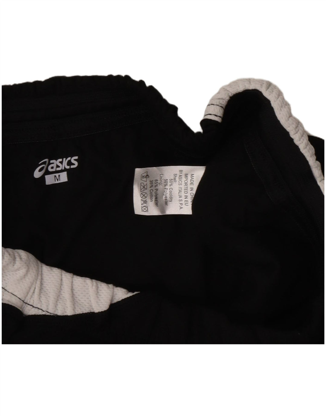 Asics Womens Graphic Sport Shorts UK 12 Medium  Black Colourblock Polyester
