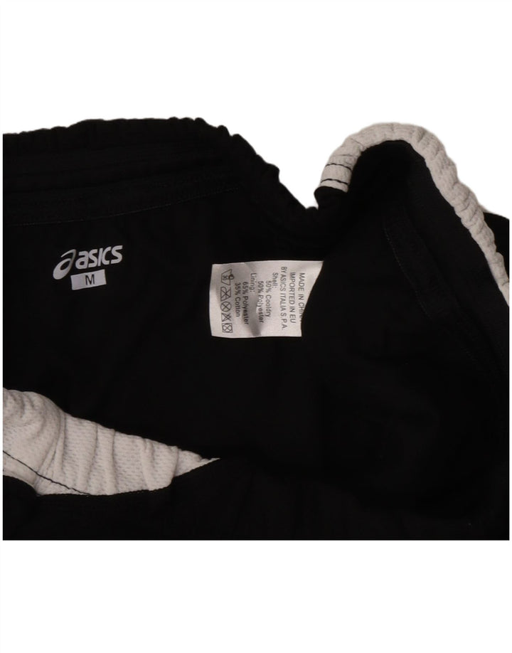 Asics Womens Graphic Sport Shorts UK 12 Medium  Black Colourblock Polyester