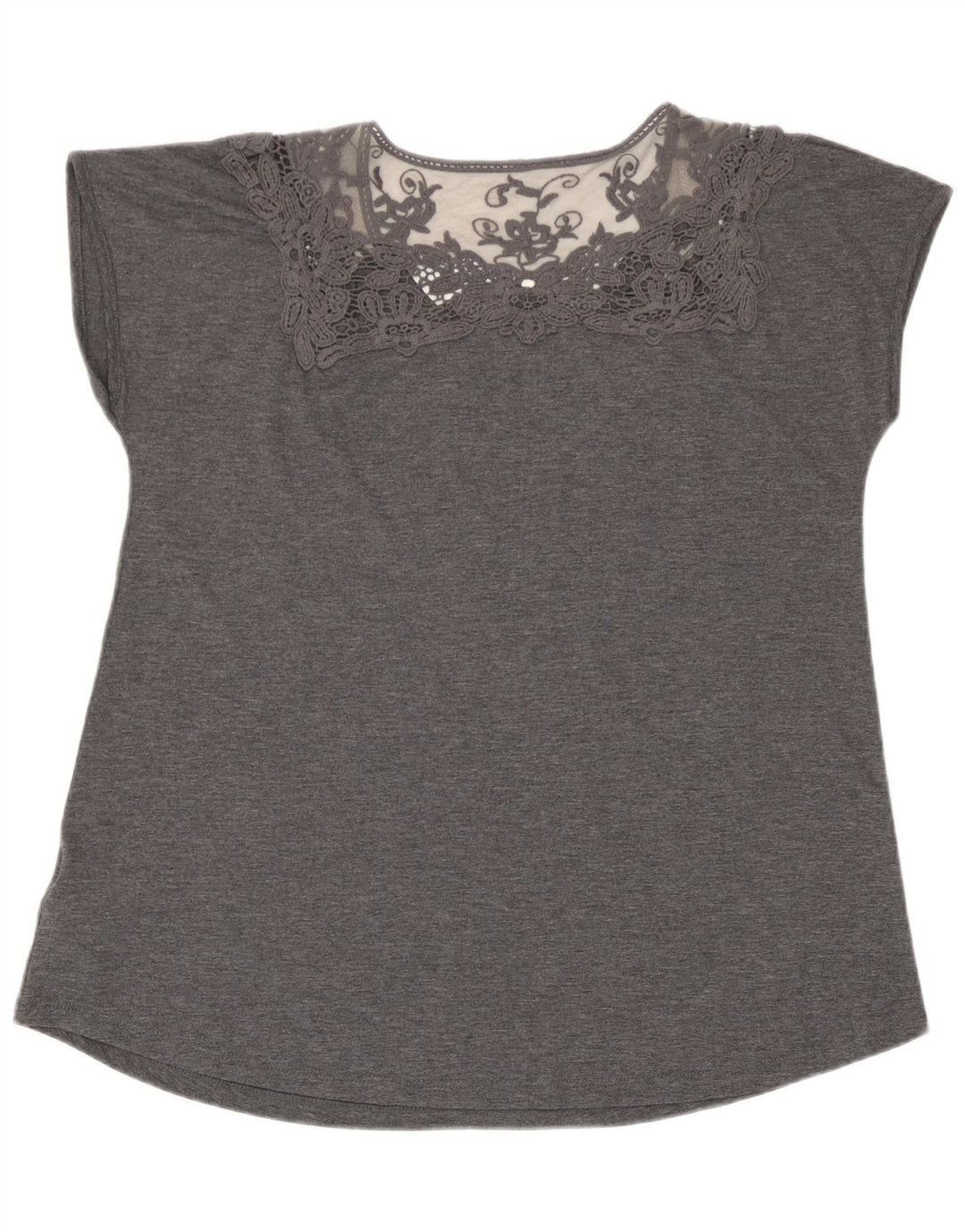 Marks & Spencer Damen-Blusenoberteil, UK-Größe 44, Größe L, grau, geblümt, Polyester