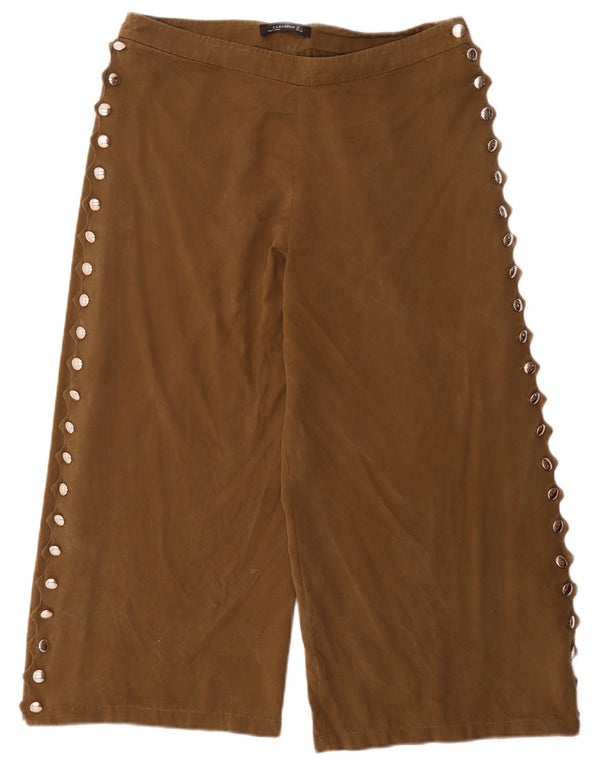 Zara Womens Capri Trousers Large W32 L24 Khaki
