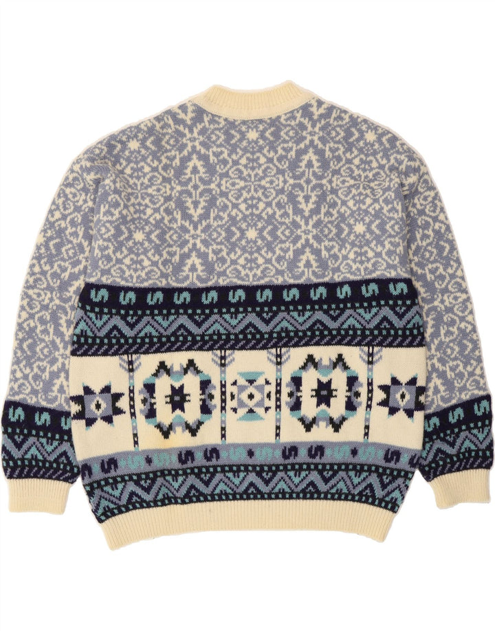 STEFANEL Mens Turtle Neck Jumper Sweater Large Beige Fair Isle Vintage Stefanel and Second-Hand Stefanel from Messina Hembry 