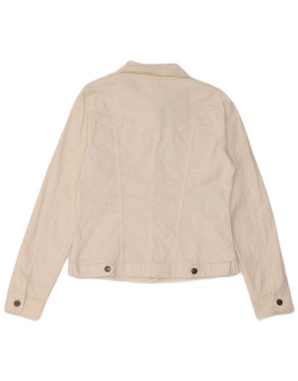 Giacca di jeans Lee Riders da donna UK 10 piccola in cotone bianco