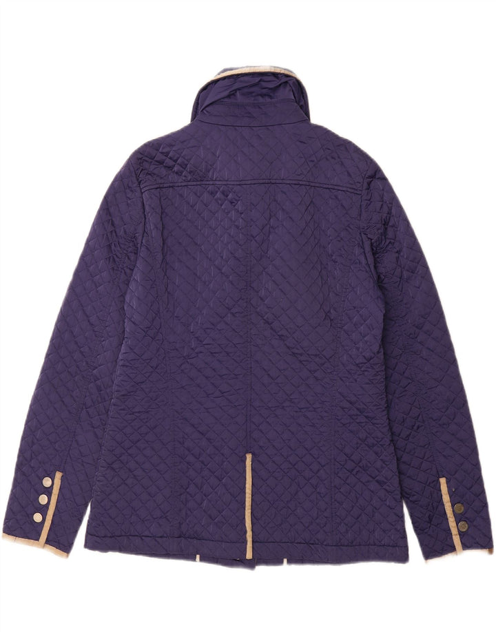LUISA SPAGNOLI Womens Quilted Jacket UK 10 Small Navy Blue Polyester Vintage Luisa Spagnoli and Second-Hand Luisa Spagnoli from Messina Hembry 