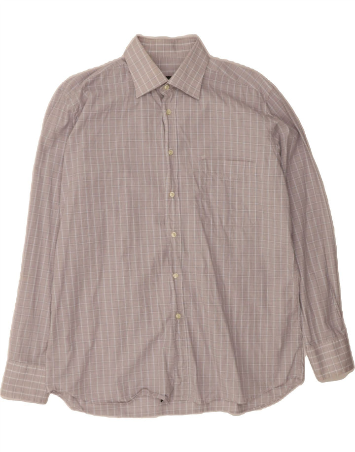 UNGARO Mens Shirt Size 42 16 1/2 Large Grey Check Cotton Vintage Ungaro and Second-Hand Ungaro from Messina Hembry 