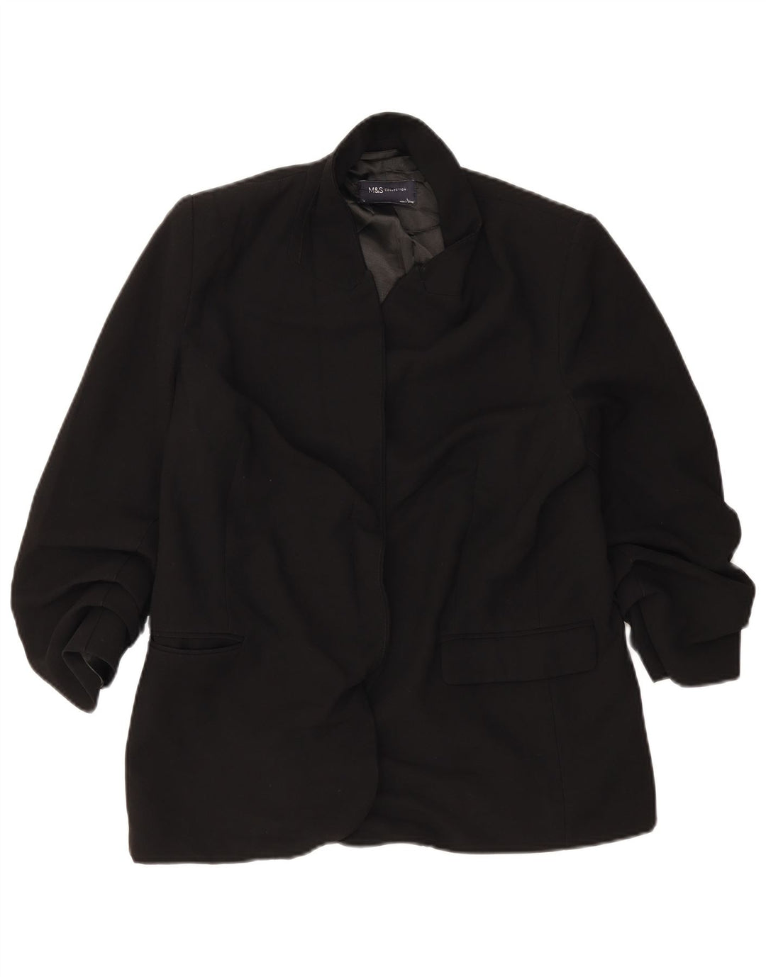 Marks & Spencer Veste blazer ouverte pour femme UK 14 Large Noir Polyester