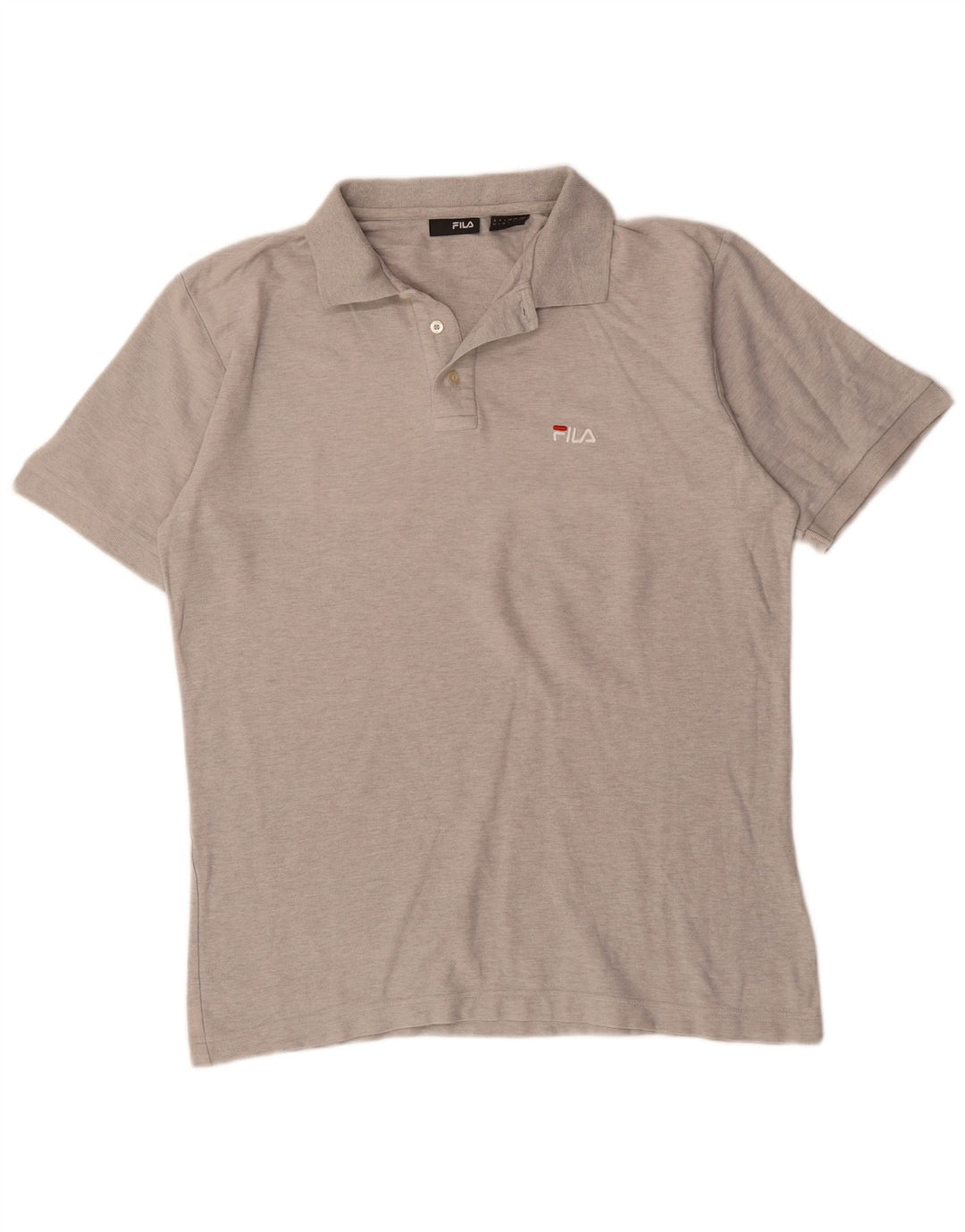 Fila Mens Polo Shirt Large Grey Cotton