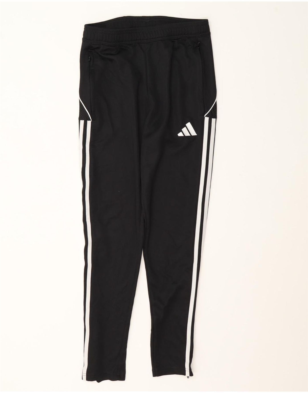 Adidas Mens Slim Fit Tracksuit Trousers Small Black Polyester