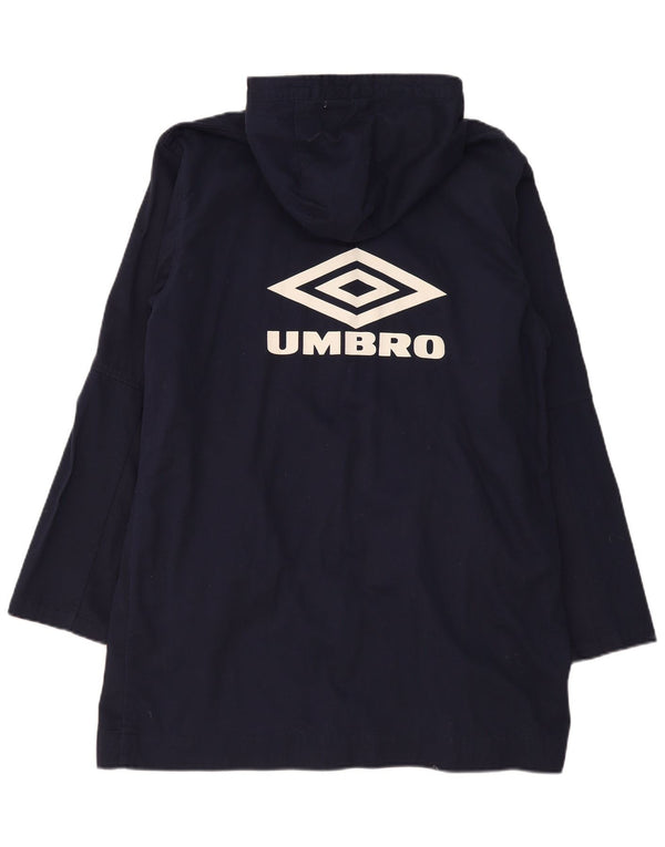 Umbro Herre Grafisk Hooded Parka Jacket UK 40 Large Navy Blue Cotton