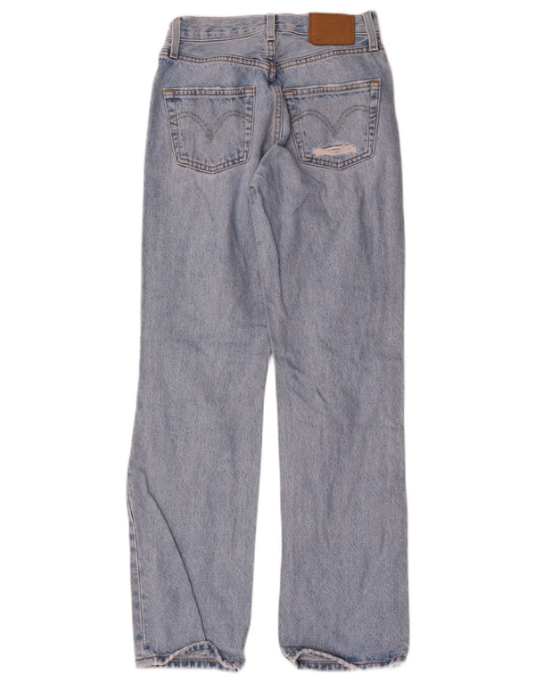 Levi's Womens 501 Distressed Straight Jeans W23 L30 Blå Bomuld
