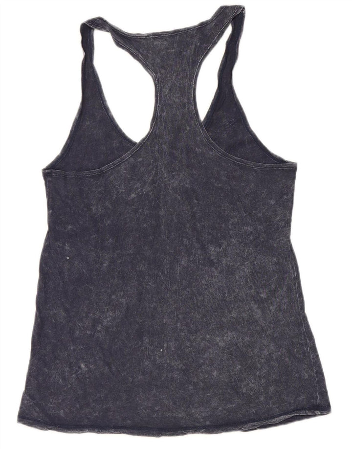 GENUINE MERCHANDISE Womens Graphic Vest Top UK 12 Medium Navy Blue