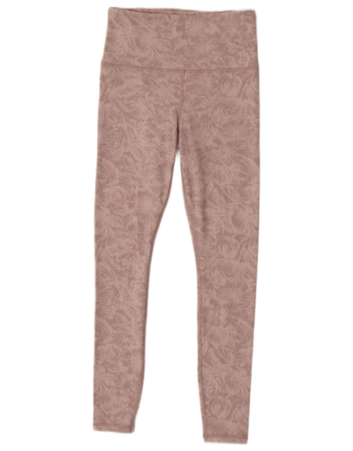 Athleta Womens Abstract Pattern Leggings UK 8 Small  Pink Nylon