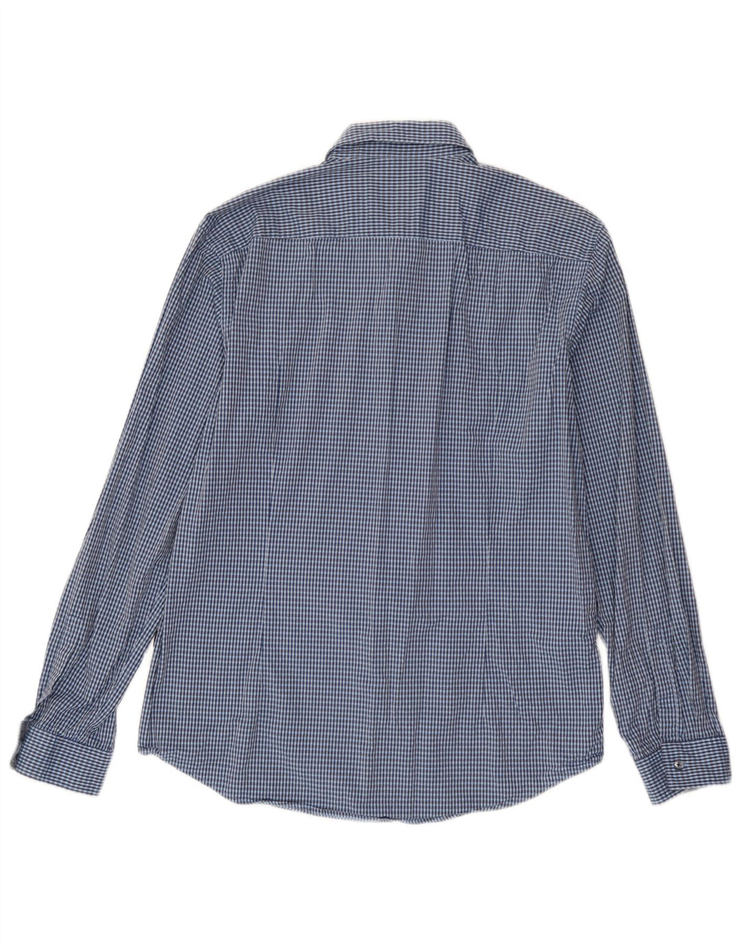 Hugo Boss Mens Slim Fit Shirt Large Blue Check Cotton