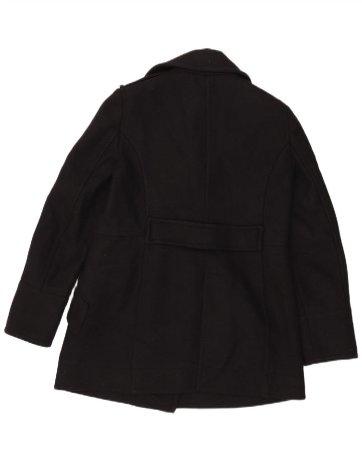Vintage Damen Pea Coat UK 14 Medium Schwarz