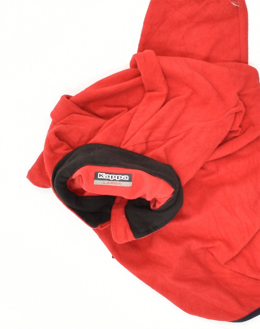 KAPPA Womens Zip Neck Fleece Jumper UK 14 Large Red Polyester | Vintage Kappa | Thrift | Second-Hand Kappa | Used Clothing | Messina Hembry 