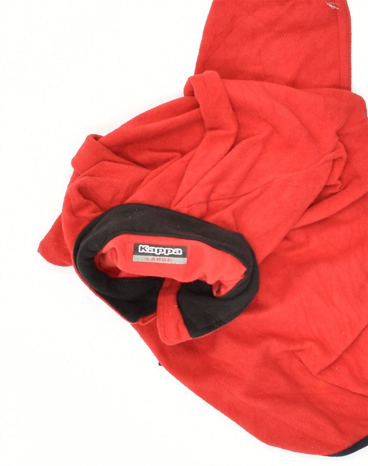 KAPPA Womens Zip Neck Fleece Jumper UK 14 Large Red Polyester | Vintage Kappa | Thrift | Second-Hand Kappa | Used Clothing | Messina Hembry 