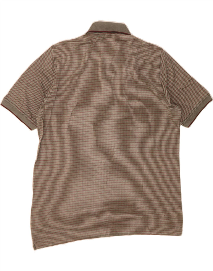 FERRANTE Mens Polo Shirt IT 50 Medium Grey Check Cotton Vintage Ferrante and Second-Hand Ferrante from Messina Hembry 