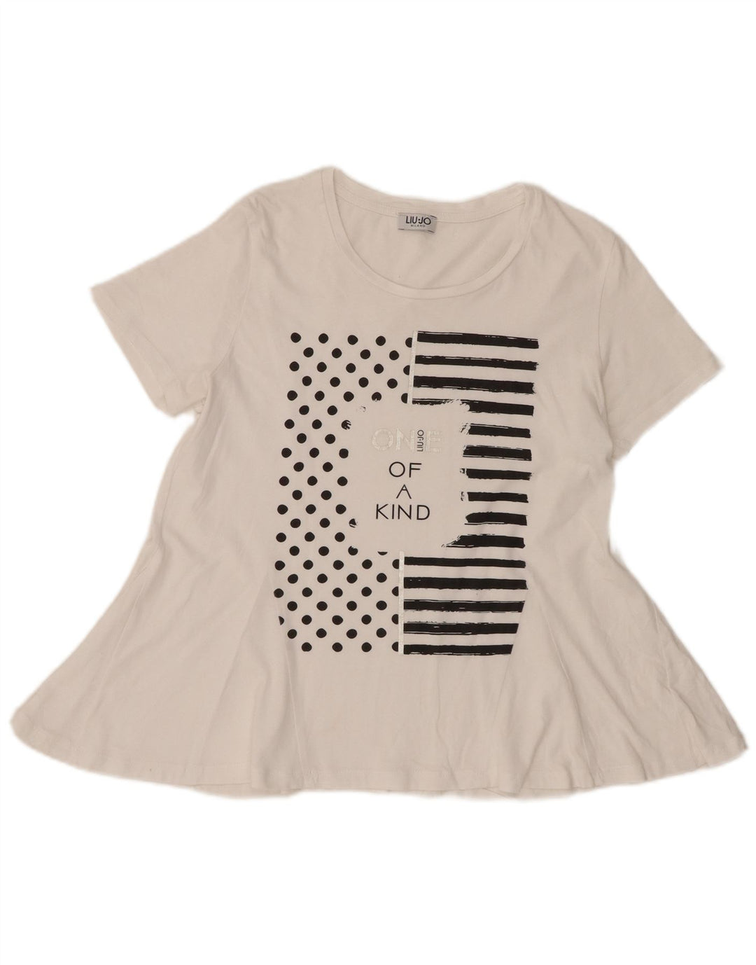Liu Jo Womens Milano Graphic Blouse Top UK 12 Medium White