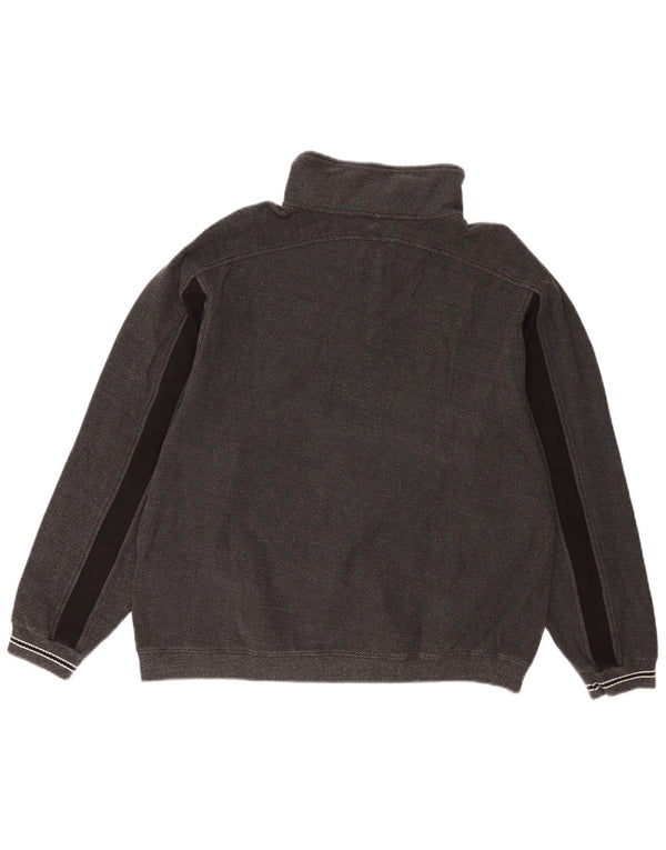 Champion Sweat-shirt à col zippé pour homme en coton color block gris moyen
