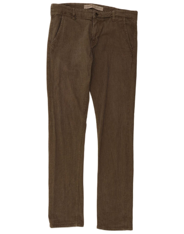 Guess Mens Slim Chino Trousers W32 L33 Khaki Cotton