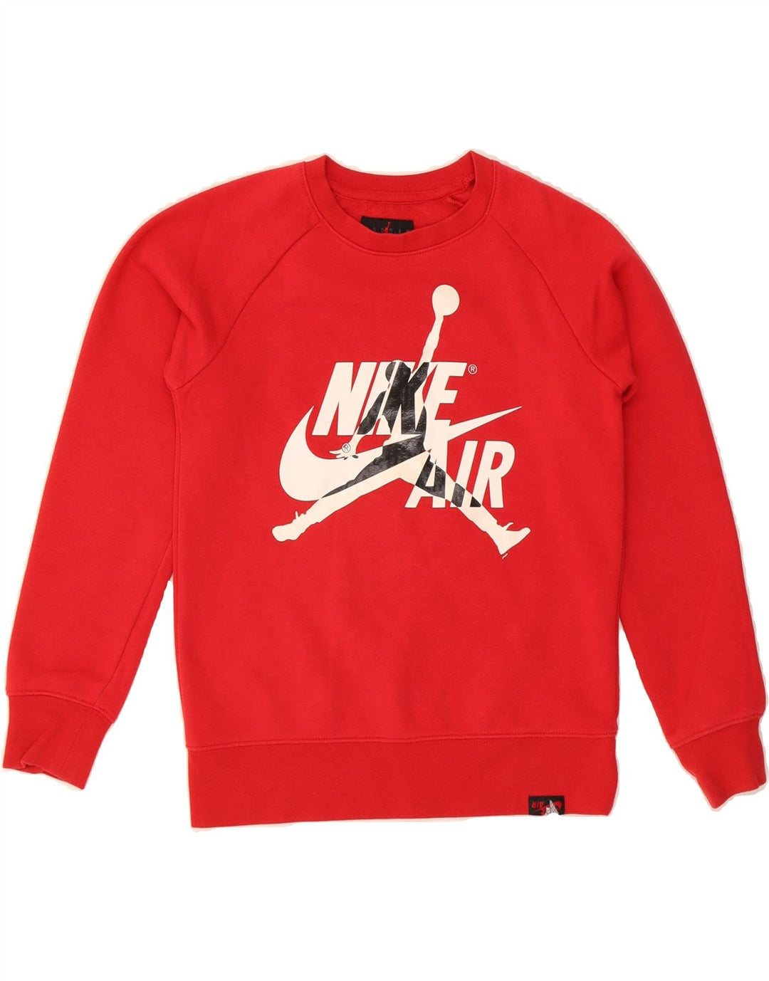 JORDAN Boys Graphic Sweatshirt Jumper 10-11 Years Medium Red Cotton Vintage Jordan and Second-Hand Jordan from Messina Hembry 