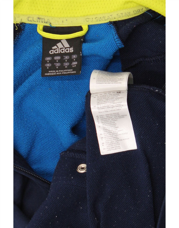 Adidas Mens Climalite Tracksuit Top Jacket Small Navy Blue Polyester