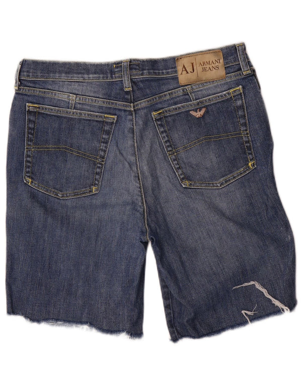 Armani Mens Denim Shorts W32 Medium Blue Cotton