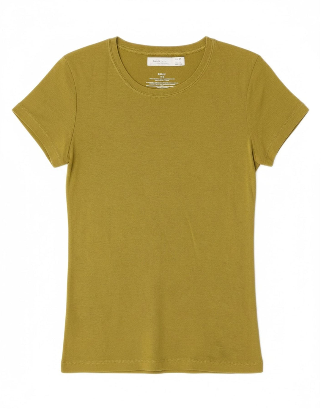 ZARA Womens Basic T-Shirt Top UK 12 Medium Green Vintage Zara and Second-Hand Zara from Messina Hembry 