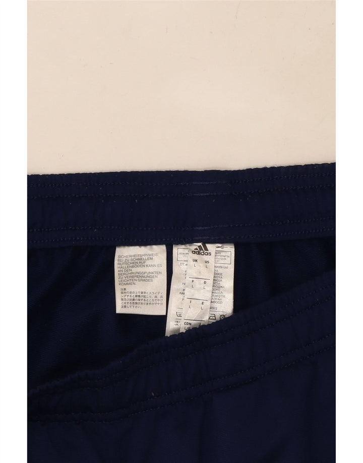 ADIDAS Mens Tracksuit Trousers Joggers Large Navy Blue Polyester