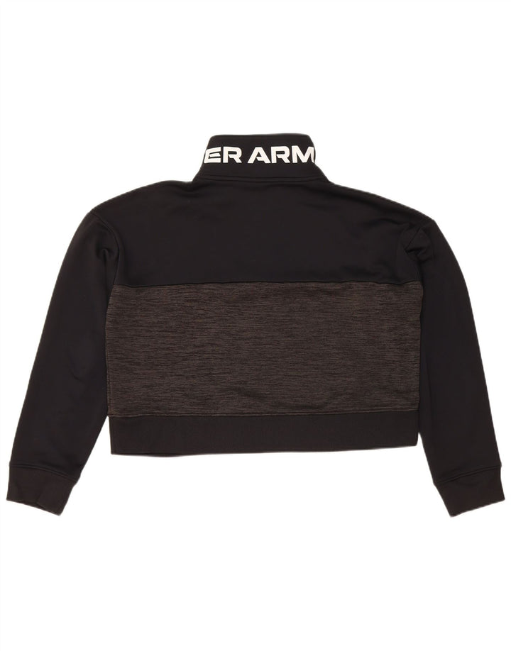 Under Armour Womens Crop Graphic Sweatshirt Jumper UK 14 Medium Black