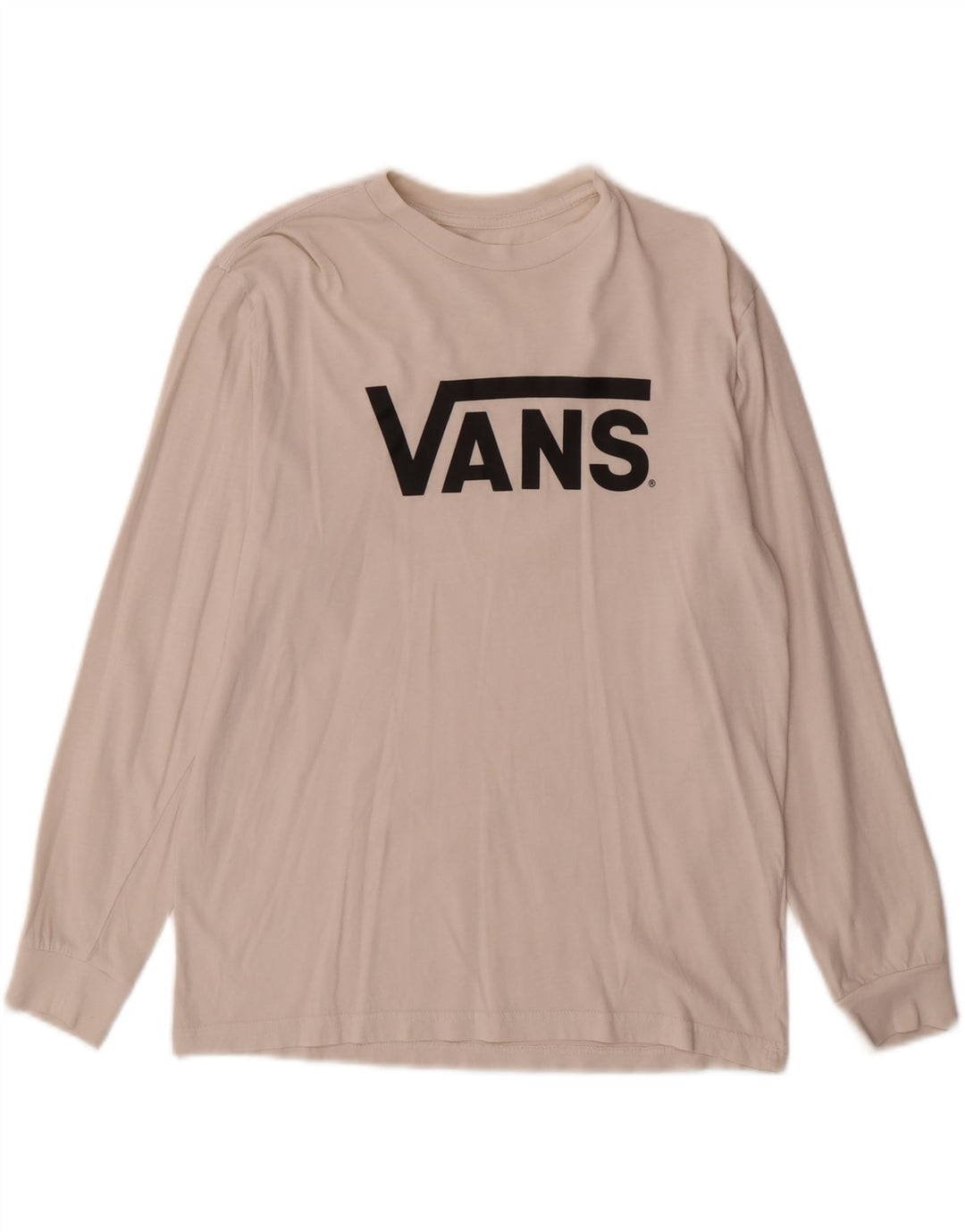 VANS Boys Custom Fit Graphic Top Long Sleeve 12-13 Years Large  White