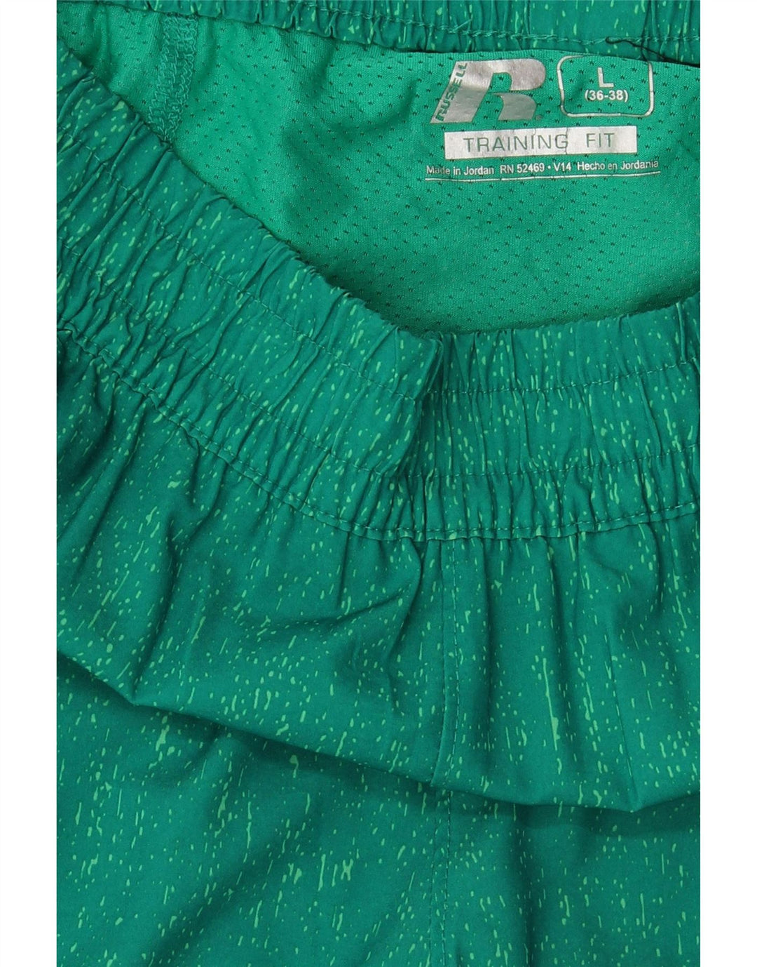 RUSSELL ATHLETIC Mens Training Sport Shorts Large Green Polyester Vintage Russell Athletic and Second-Hand Russell Athletic from Messina Hembry 
