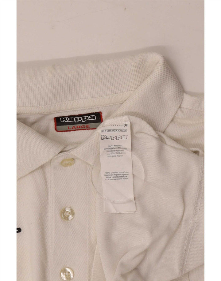 Kappa Mens Polo Shirt Large White Cotton
