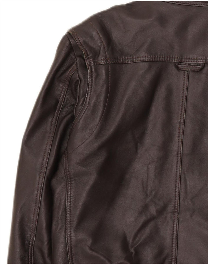 I Extenso Womens Bomber Læderjakke UK 18 XL Brun