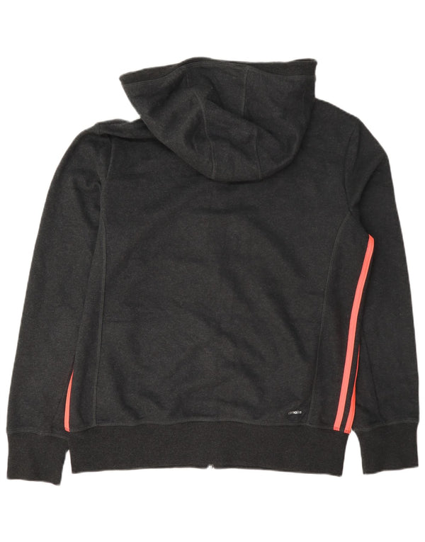 Adidas Womens Climalite Zip Hoodie Sweater UK 16/18 Large Grey Cotton