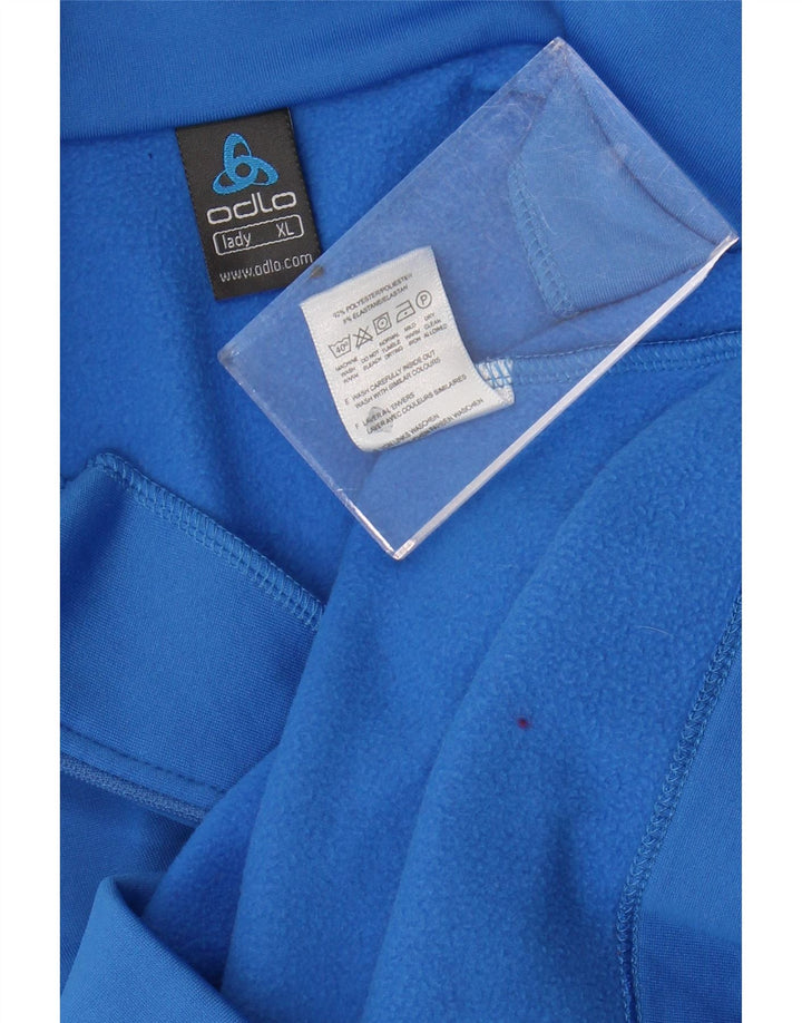 Odlo Womens Zip Neck Sweatshirt Jumper UK 18 XL Blue Polyester