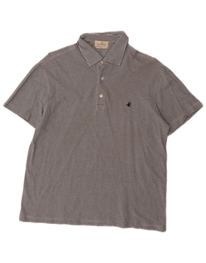 BROOKSFIELD Mens Polo Shirt IT 52 Large Blue Striped