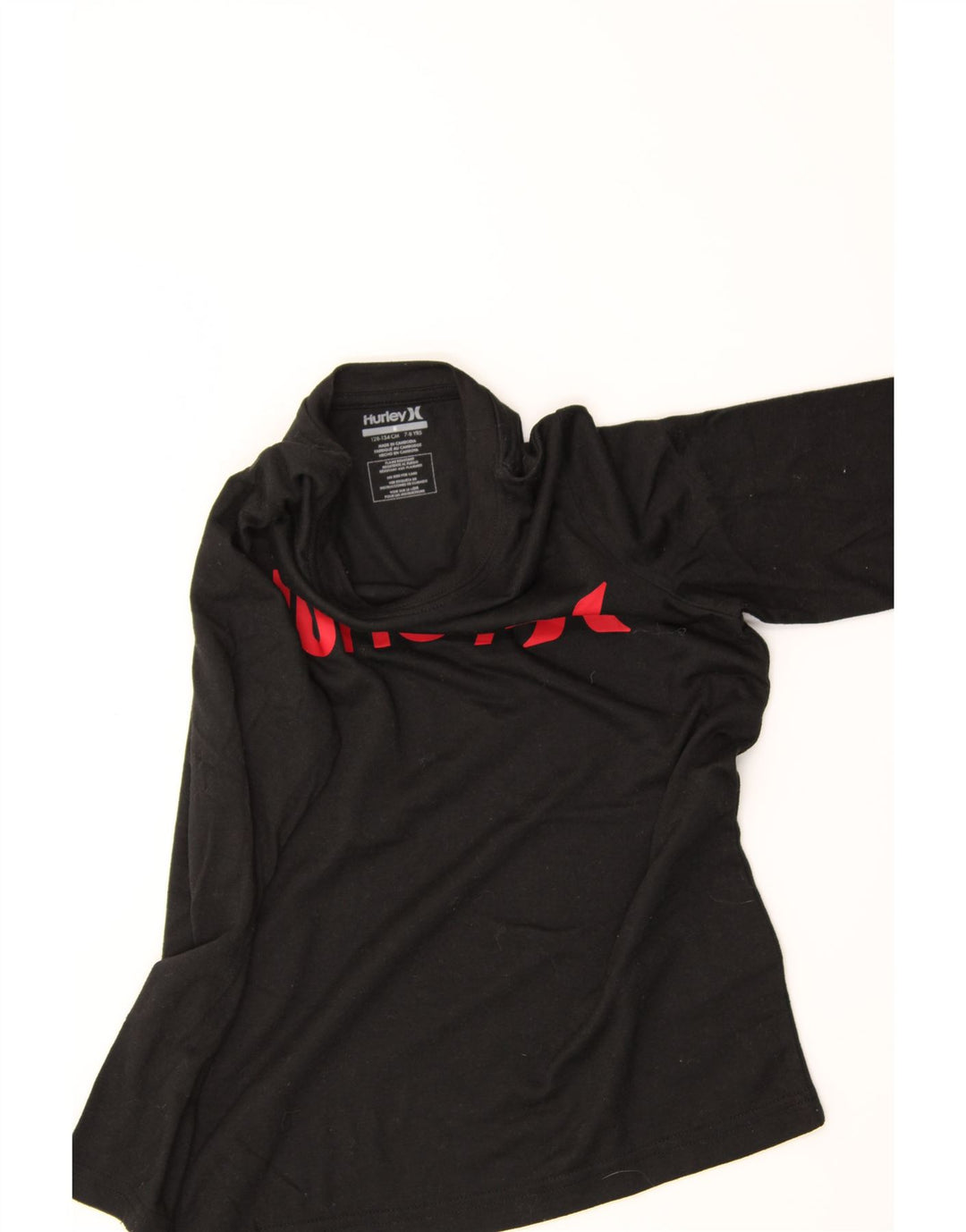 HURLEY Boys Graphic Top Long Sleeve 7-8 Years Black Polyester Vintage Hurley and Second-Hand Hurley from Messina Hembry 