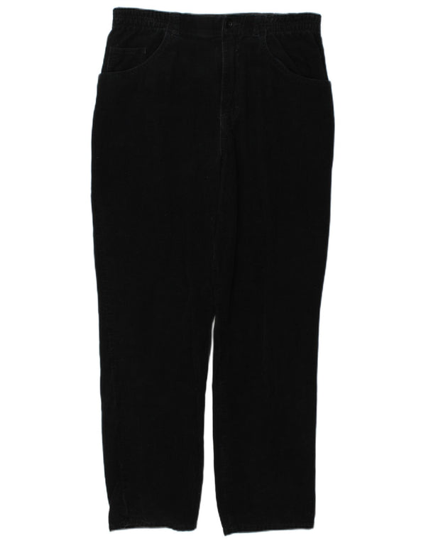 Marks & Spencer Pantalones de pana de cintura alta para mujer UK 10 Small W27 L27 Bla