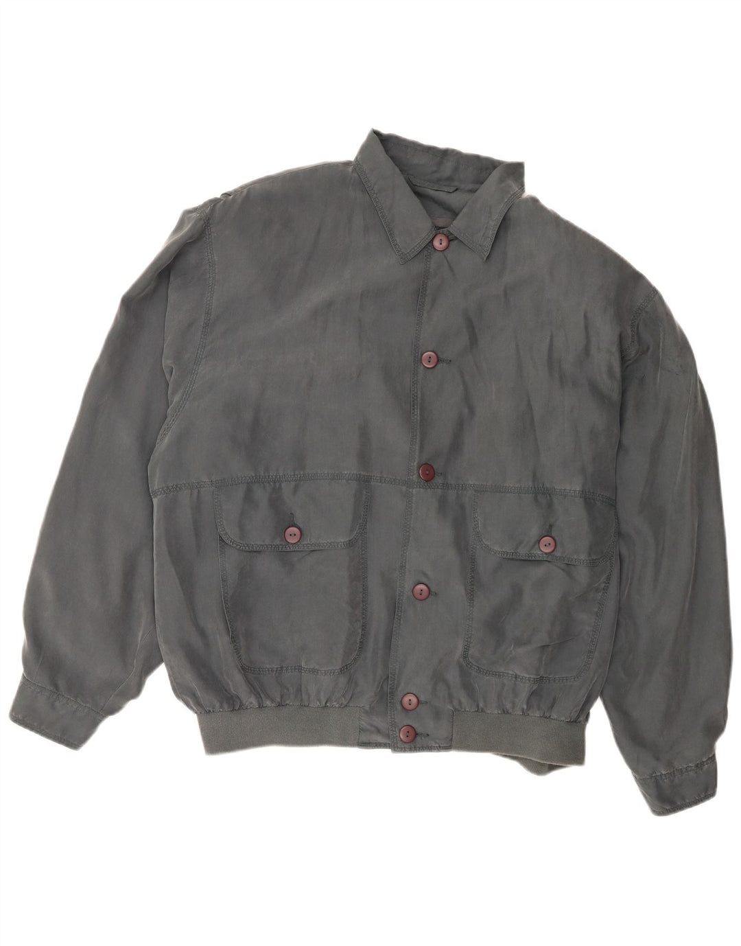Giubbotto bomber vintage da uomo UK 40 grande seta grigia
